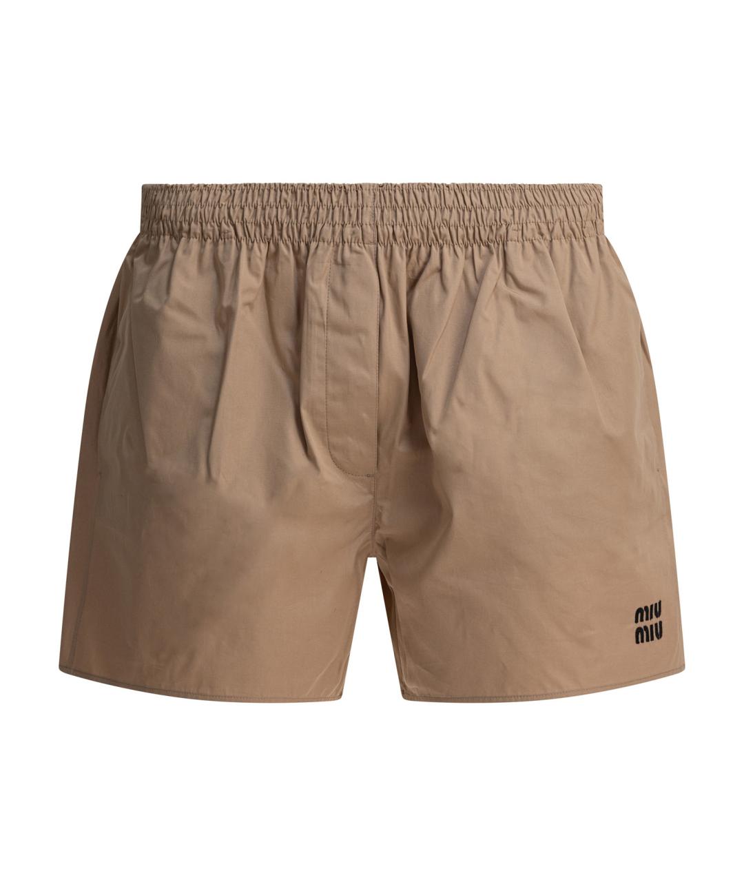 MIU MIU Бежевые хлопковые шорты, фото 1