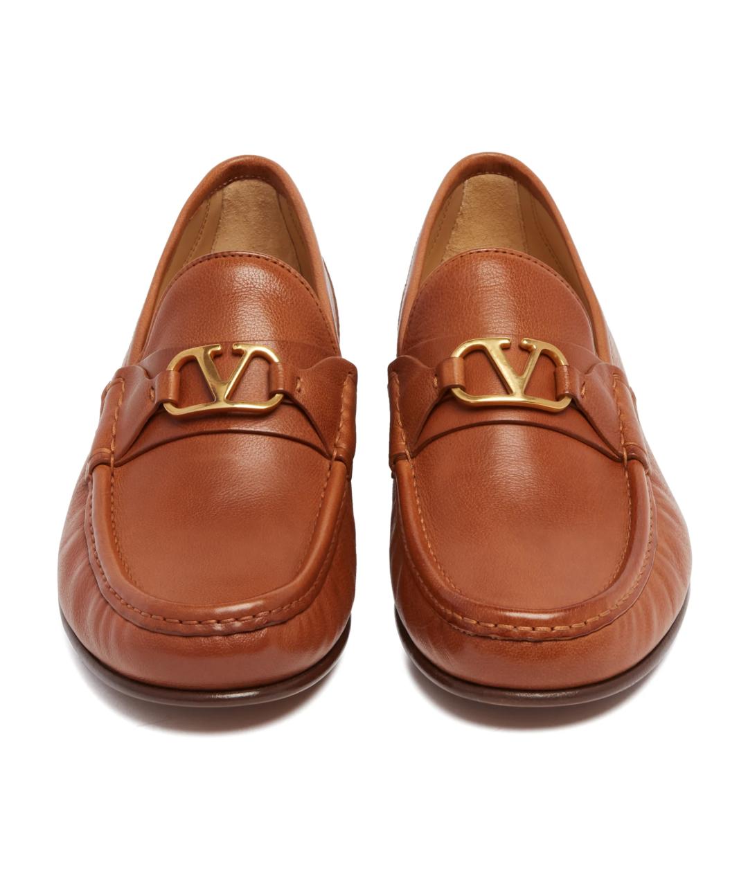 VALENTINO Коричневые кожаные лоферы, фото 3