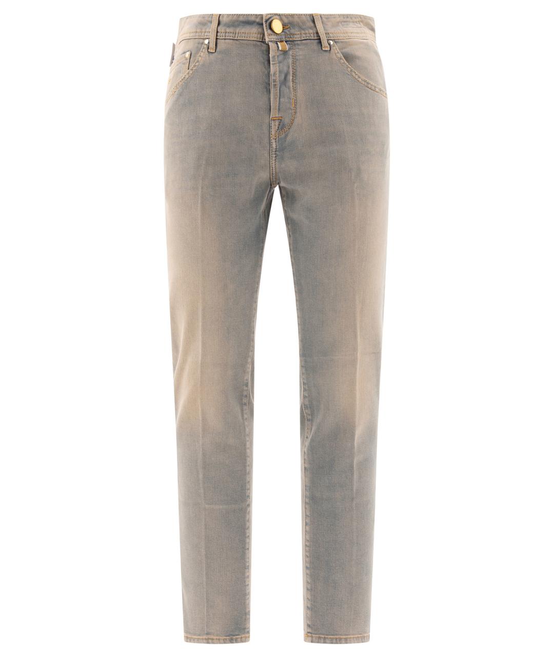 JACOB COHEN Голубые хлопковые прямые джинсы, фото 1