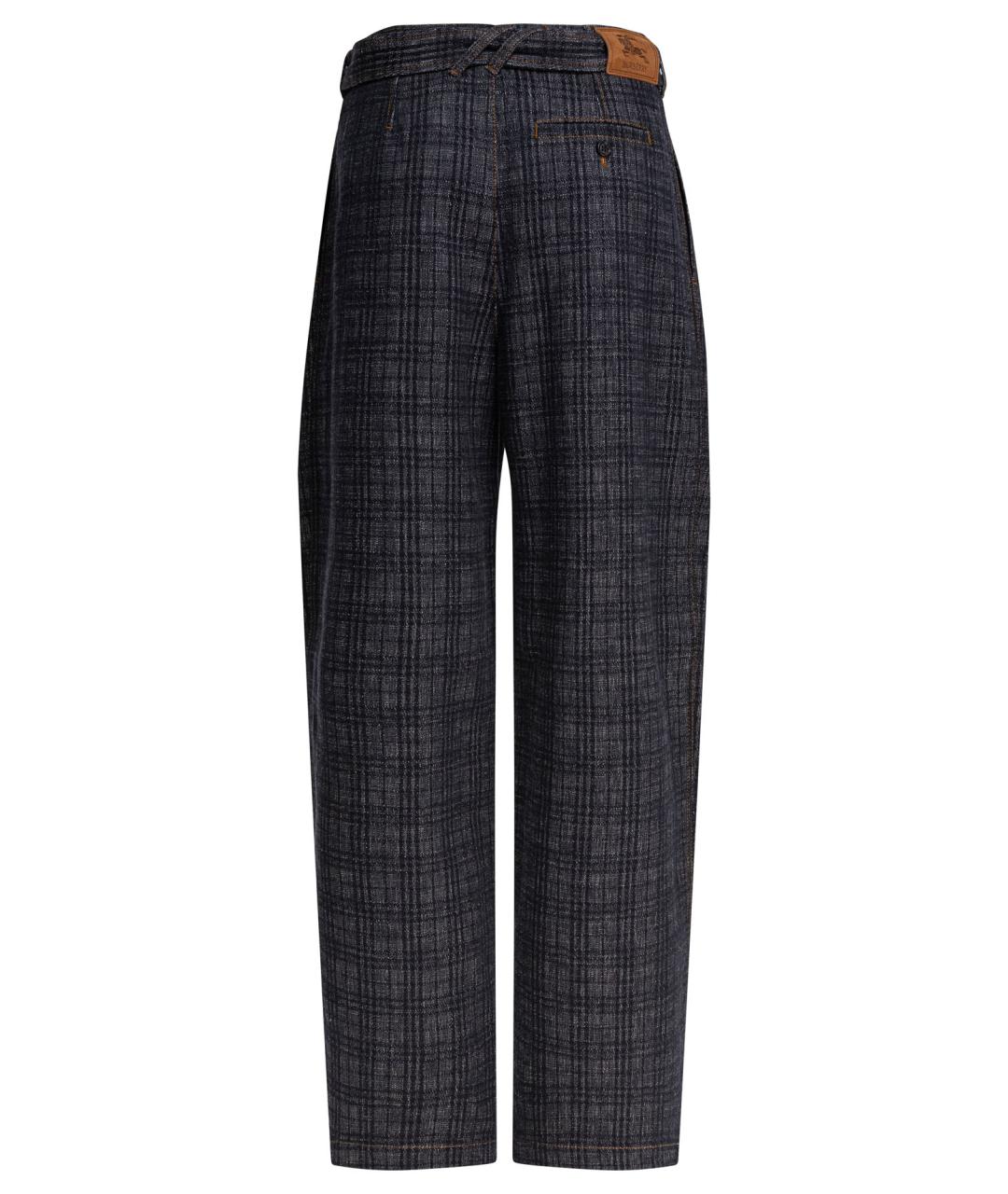 BURBERRY Серые хлопковые прямые брюки, фото 2