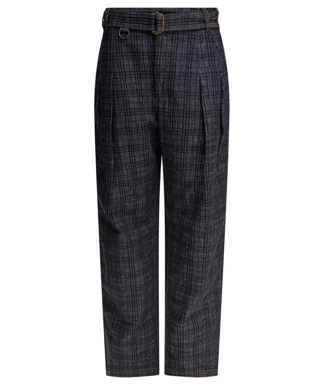 BURBERRY Серые хлопковые прямые брюки, фото 1