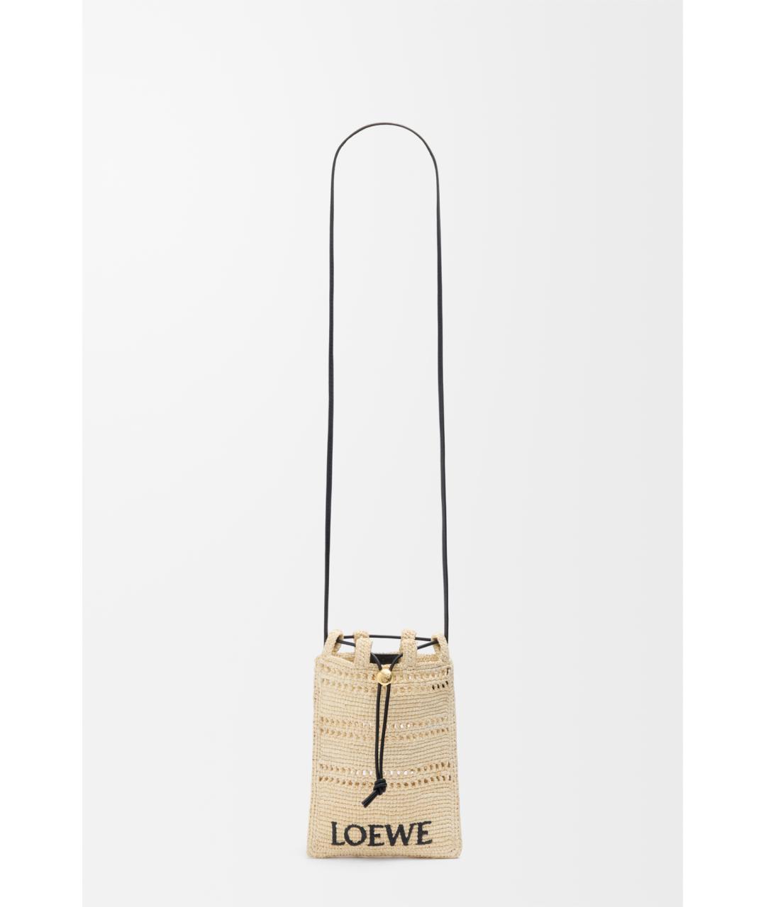 LOEWE Бежевая пелетеная сумка через плечо, фото 3