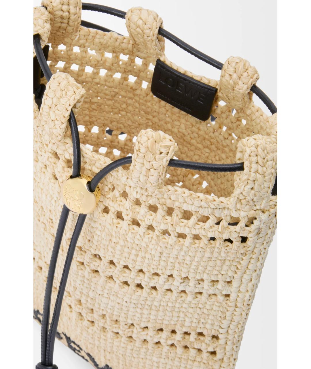 LOEWE Бежевая пелетеная сумка через плечо, фото 4