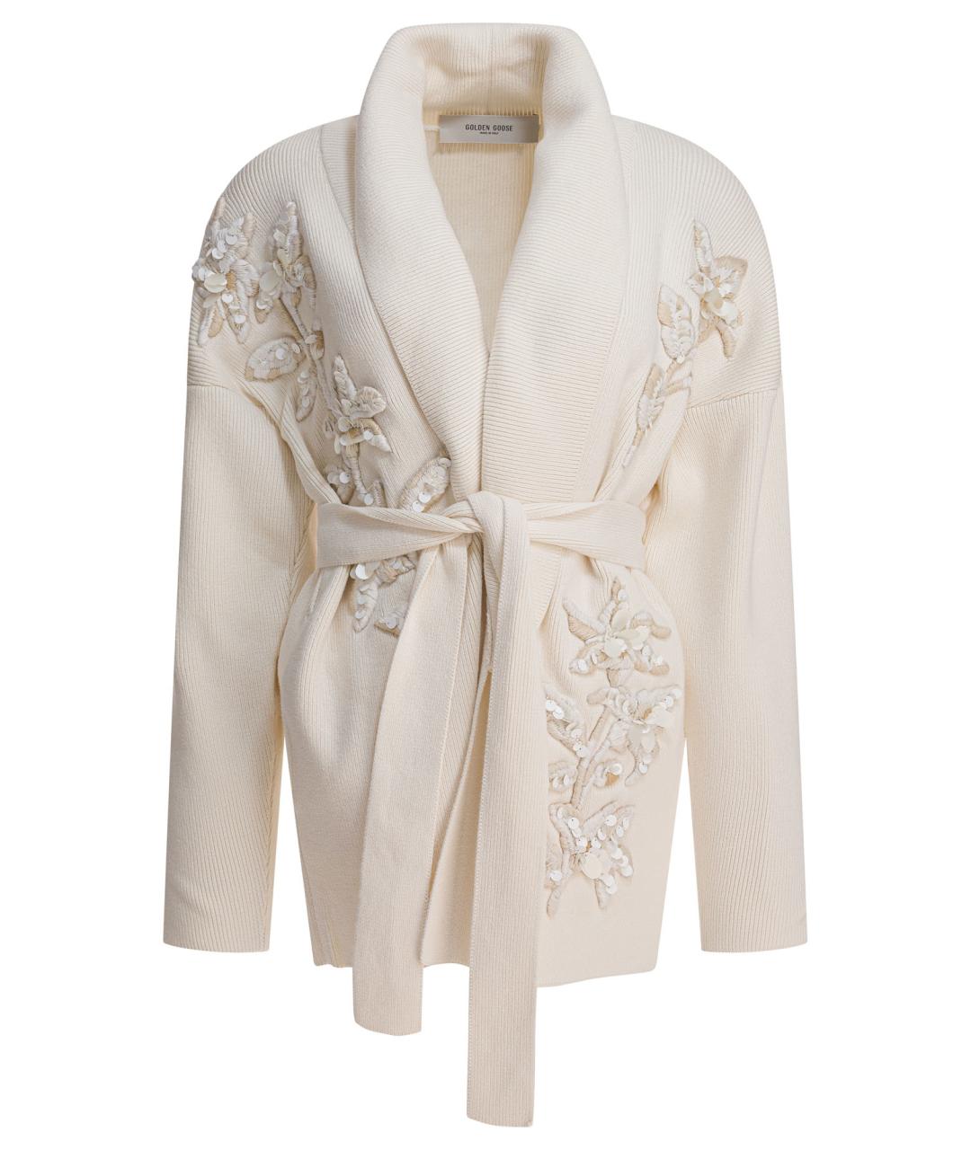 GOLDEN GOOSE DELUXE BRAND Белый хлопковый кардиган, фото 1
