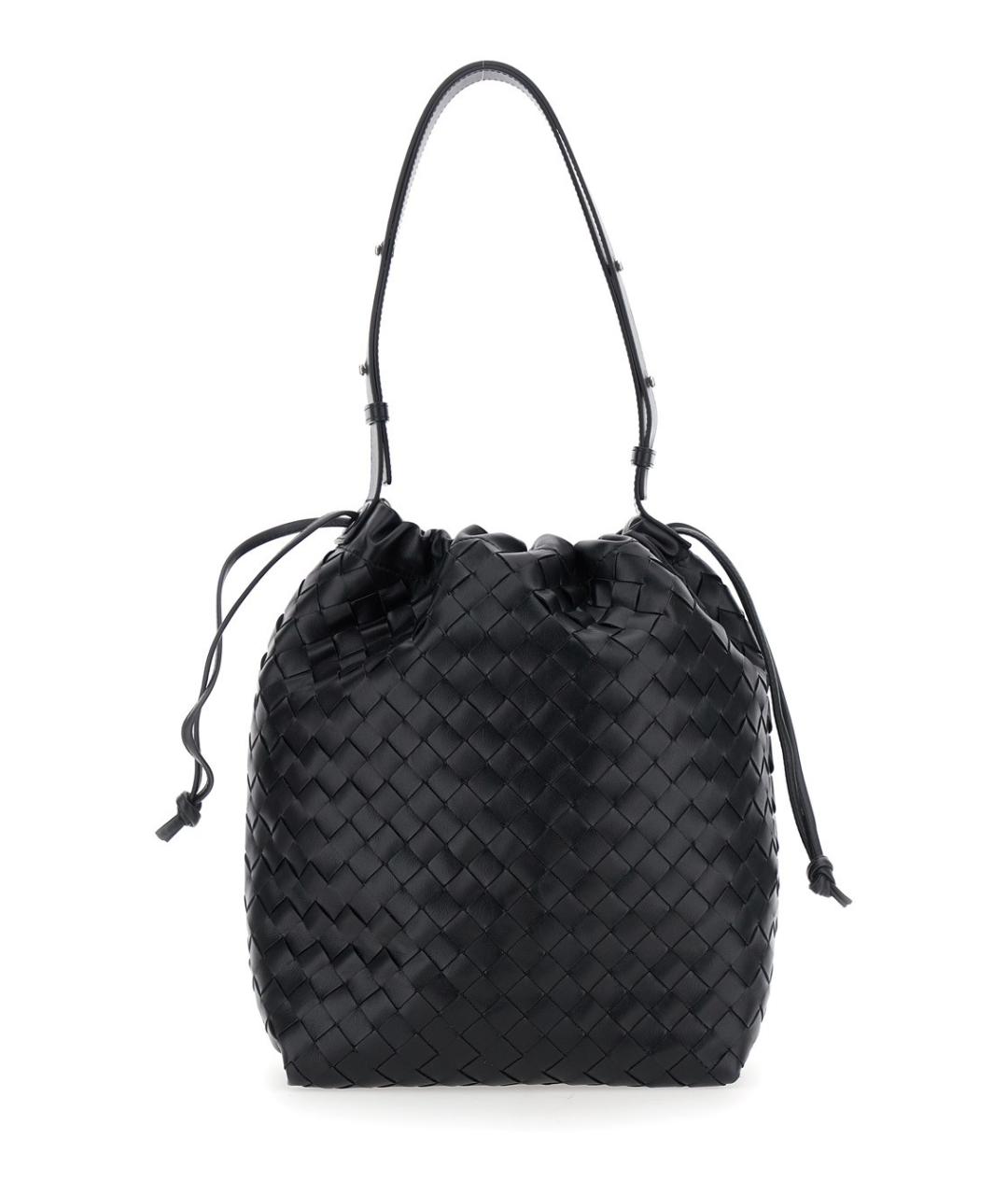 BOTTEGA VENETA Черная кожаная сумка на плечо, фото 2