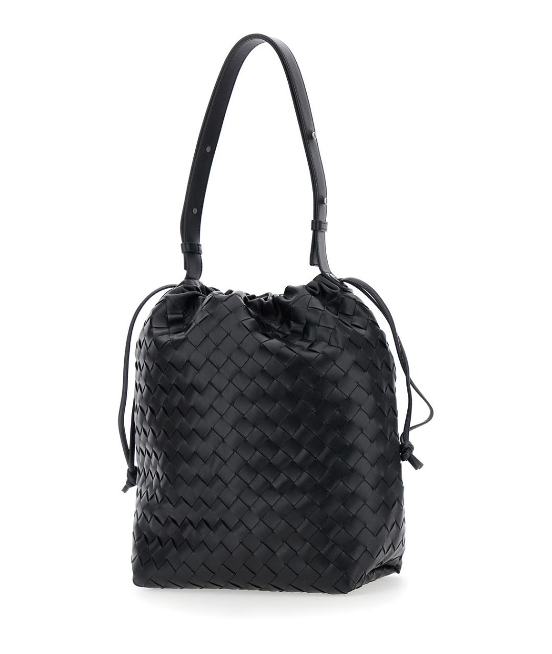 BOTTEGA VENETA Черная кожаная сумка на плечо, фото 3