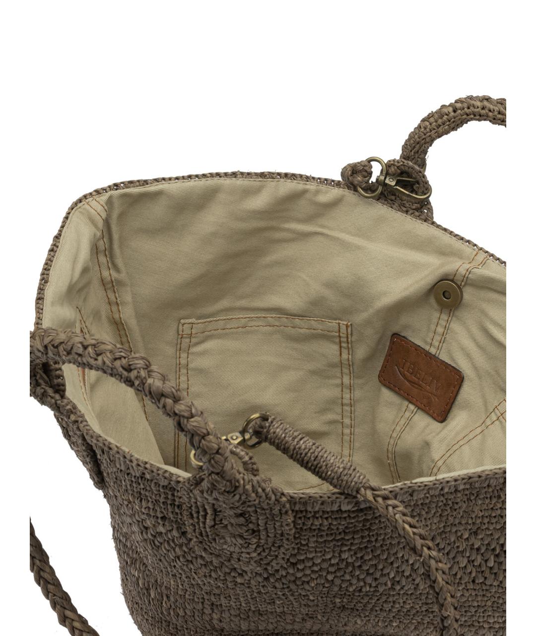 IBELIV Коричневая пелетеная сумка тоут, фото 5