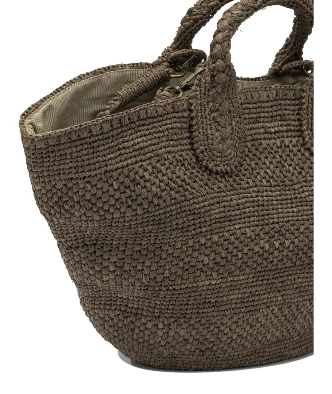 IBELIV Коричневая пелетеная сумка тоут, фото 4