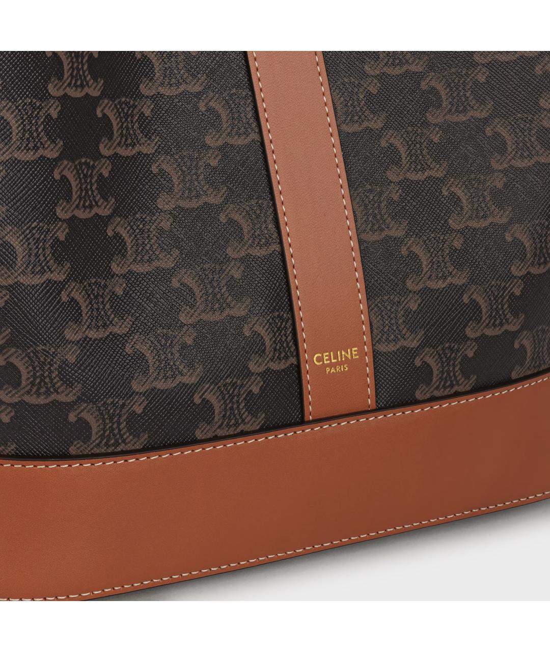CELINE Коричневая тканевая сумка через плечо, фото 4