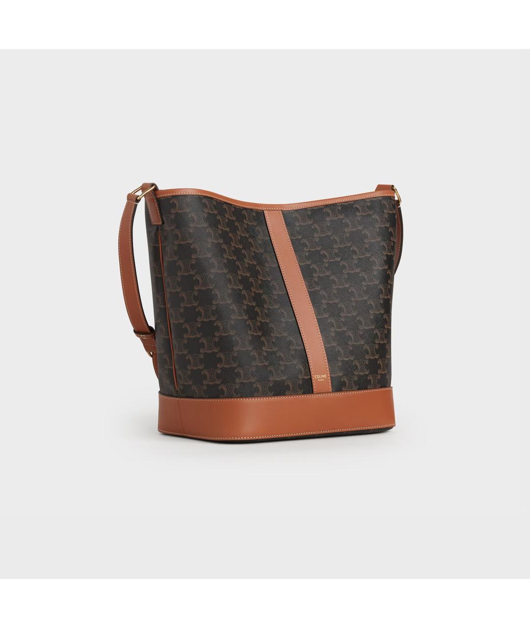 CELINE Коричневая тканевая сумка через плечо, фото 2