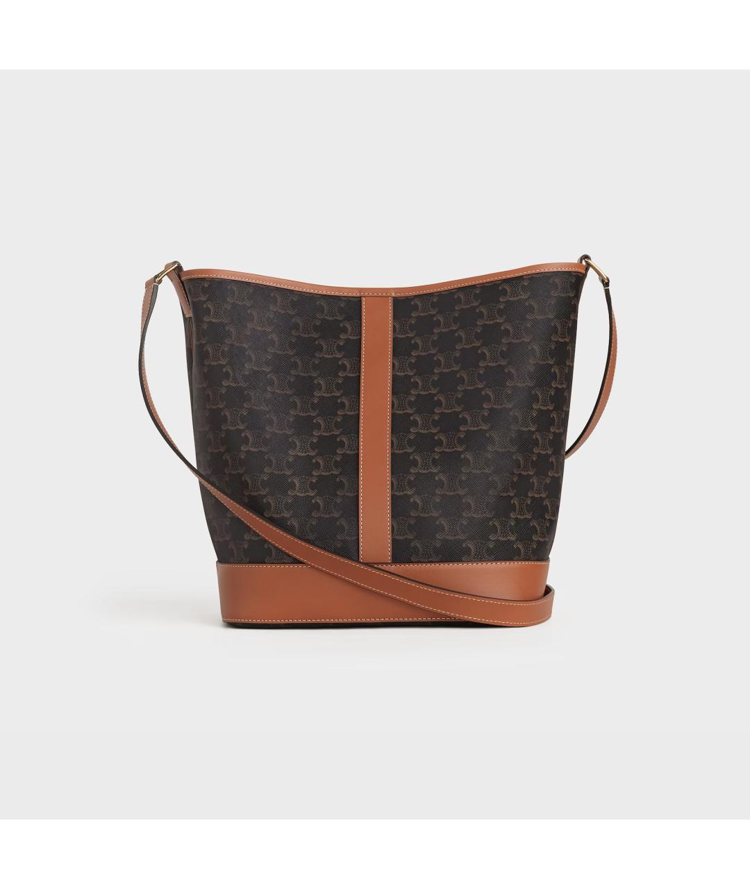 CELINE Коричневая тканевая сумка через плечо, фото 3