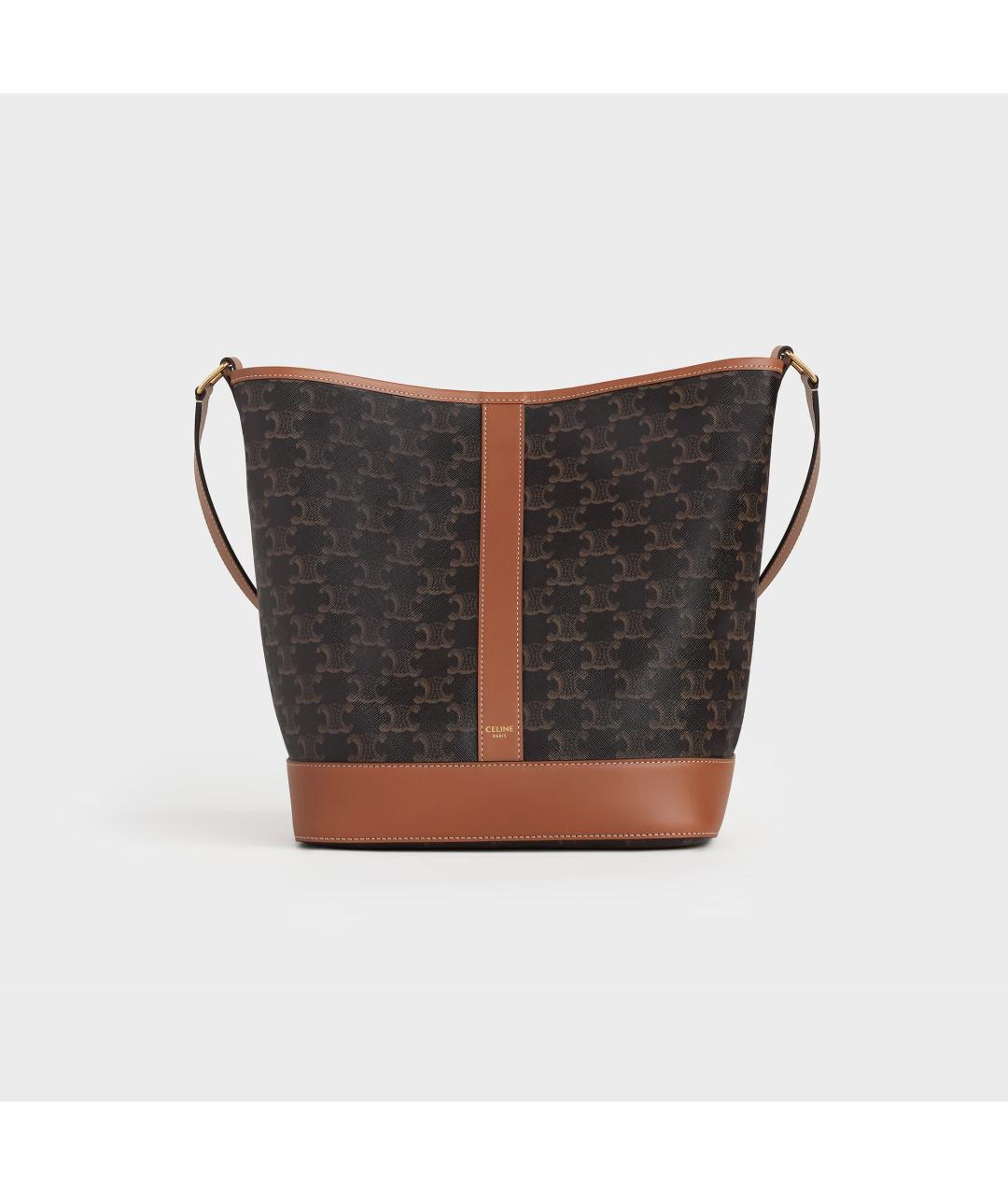 CELINE Коричневая тканевая сумка через плечо, фото 1