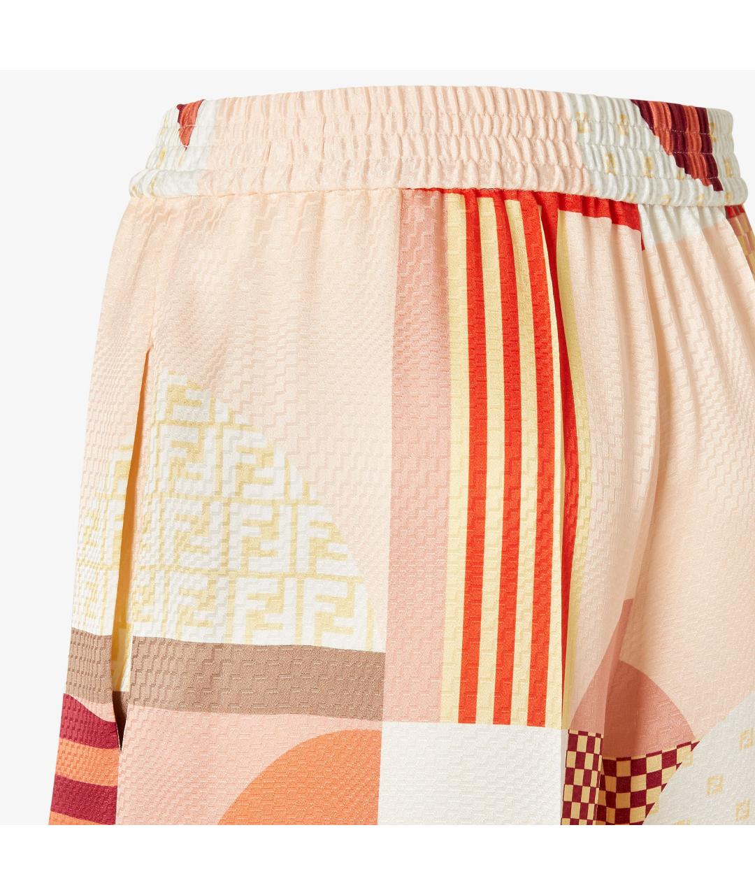 FENDI Мульти шелковые брюки широкие, фото 3