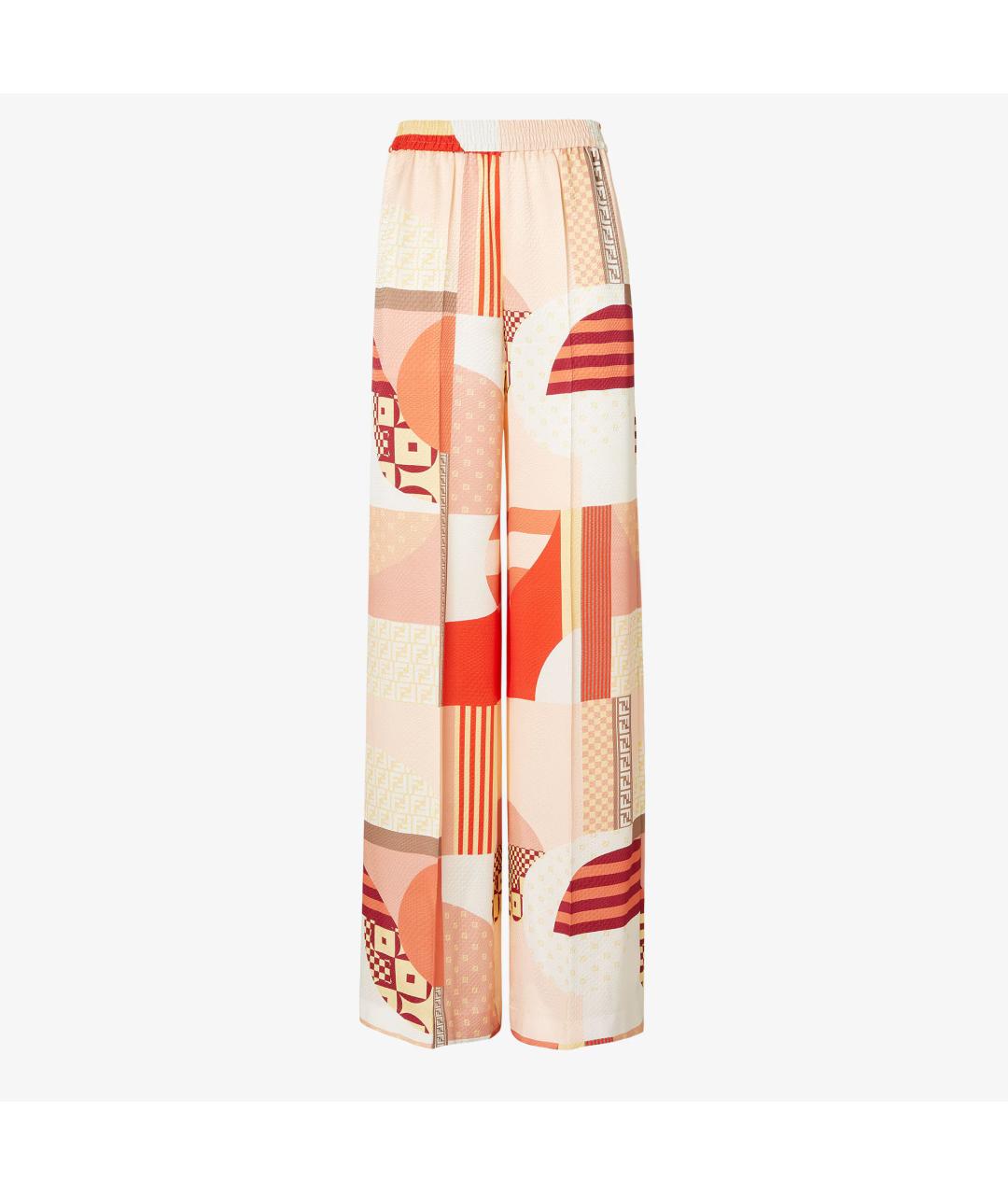 FENDI Мульти шелковые брюки широкие, фото 1