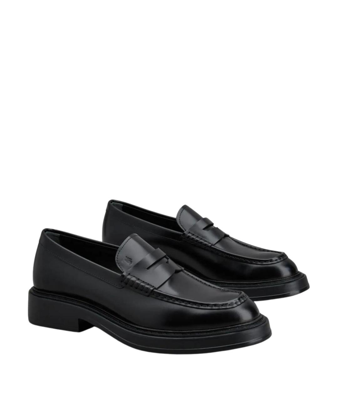 TOD'S Черные кожаные лоферы, фото 2