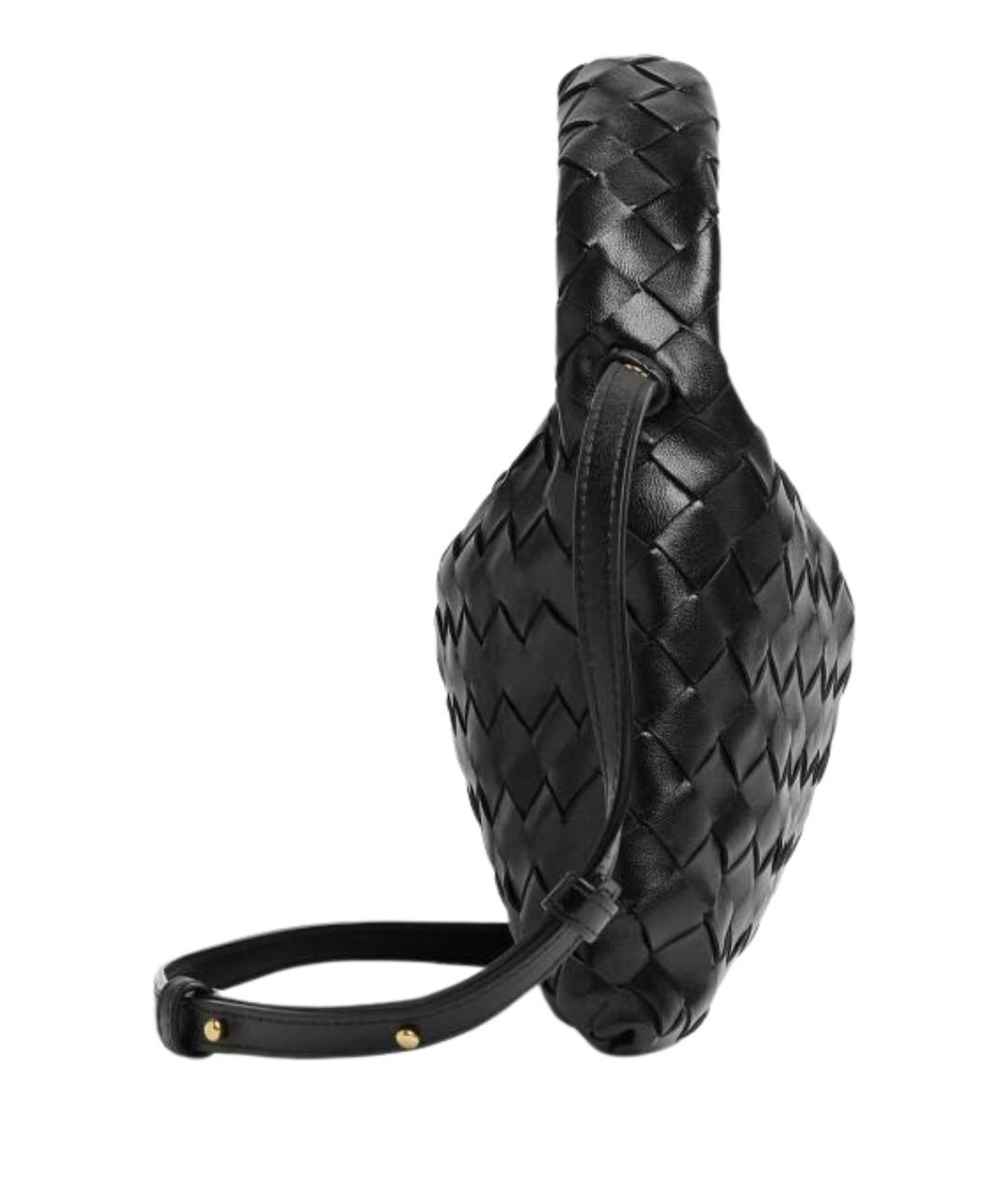 BOTTEGA VENETA Черная кожаная сумка через плечо, фото 4