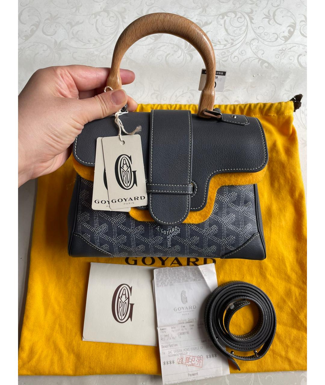 GOYARD Серая сумка с короткими ручками, фото 7