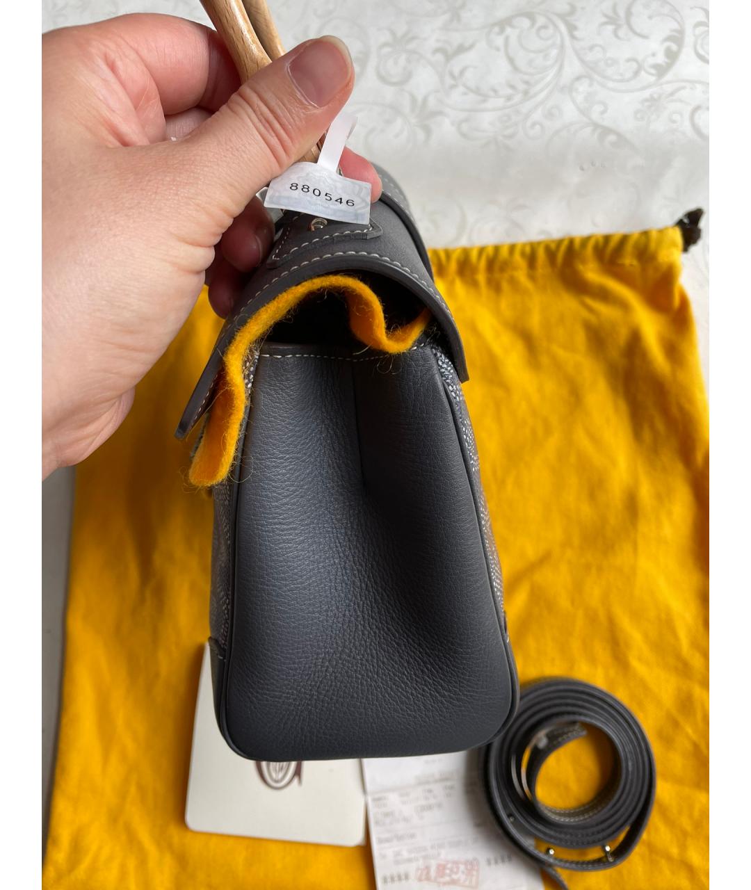 GOYARD Серая сумка с короткими ручками, фото 4