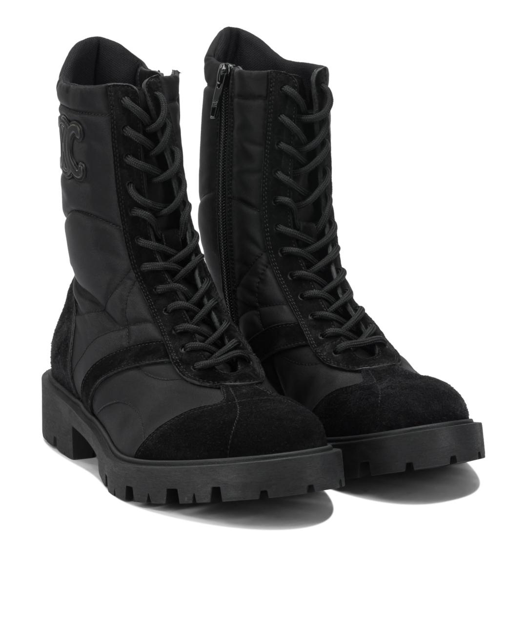 CELINE Черные текстильные ботинки, фото 2