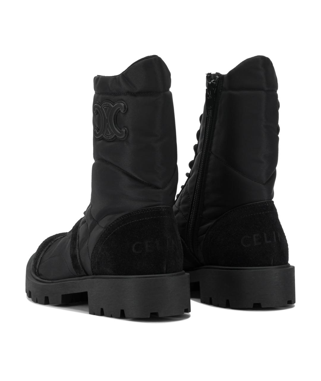 CELINE Черные текстильные ботинки, фото 4