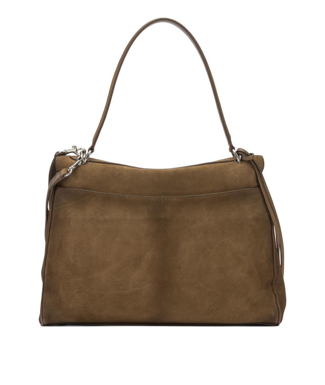 BALENCIAGA Коричневая замшевая сумка тоут, фото 3