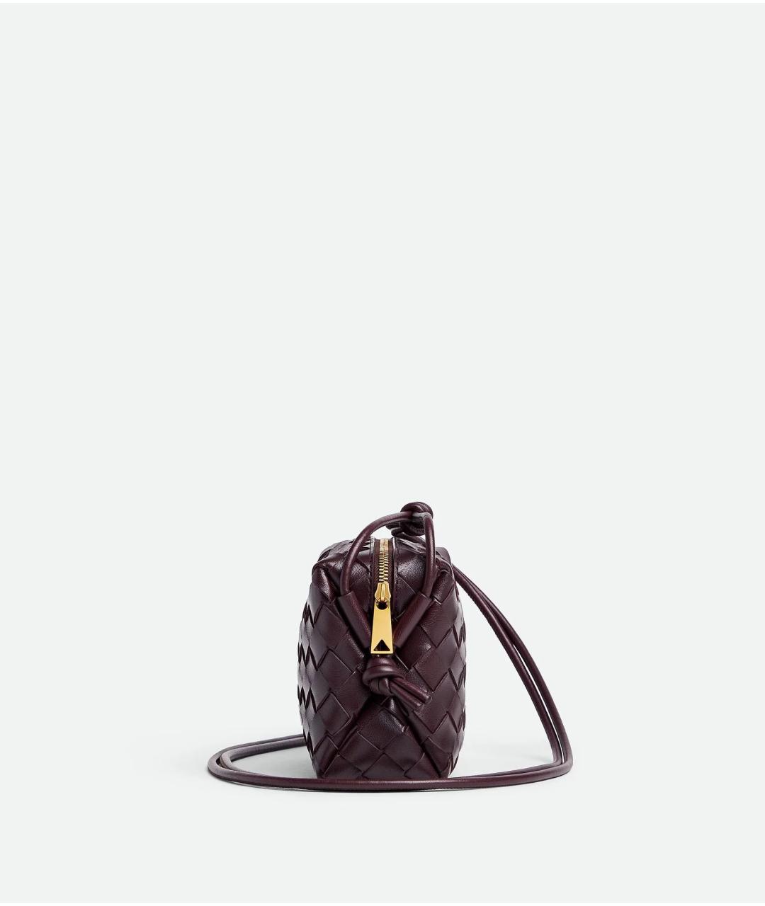 BOTTEGA VENETA Бордовая кожаная сумка через плечо, фото 3