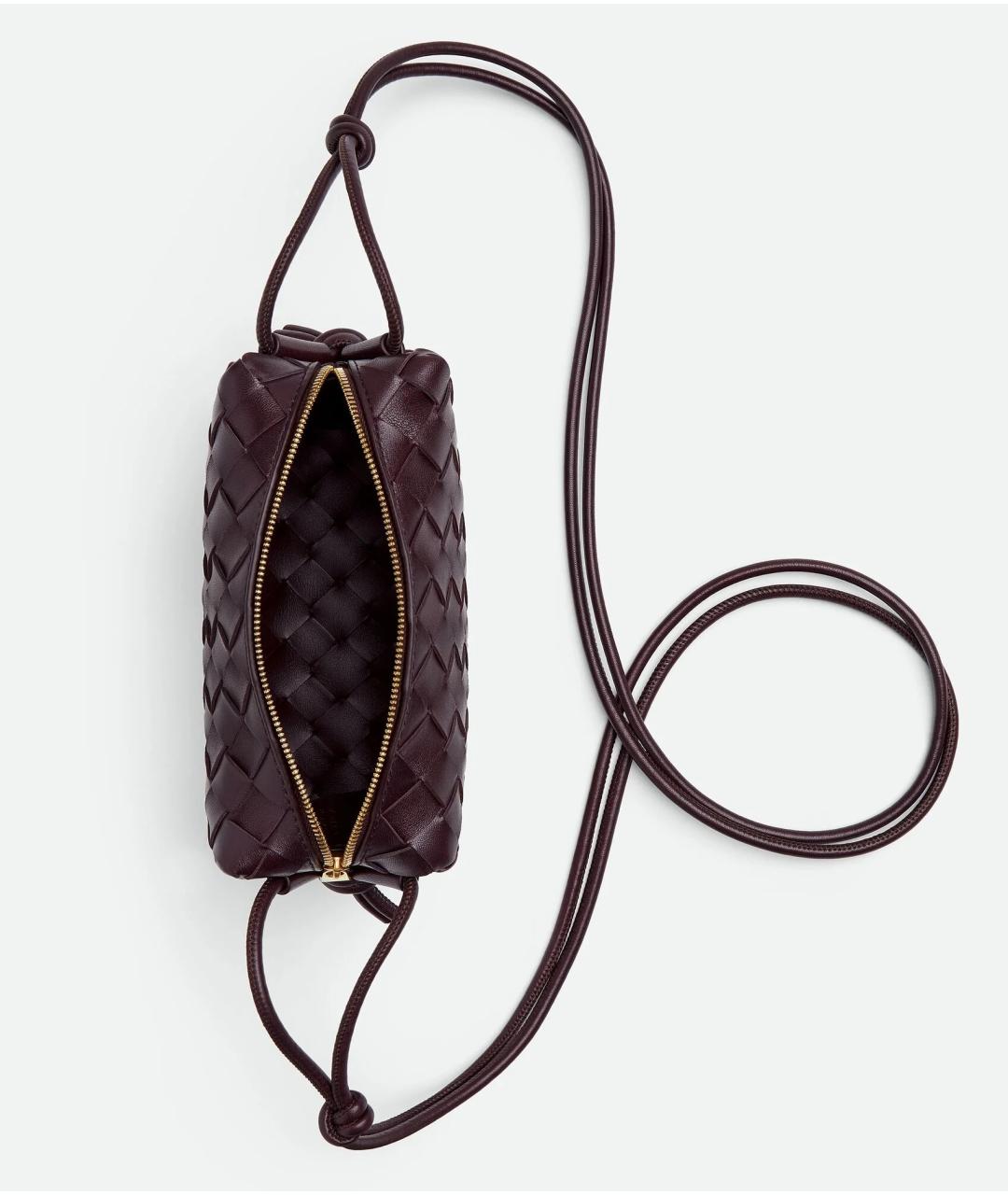 BOTTEGA VENETA Бордовая кожаная сумка через плечо, фото 2