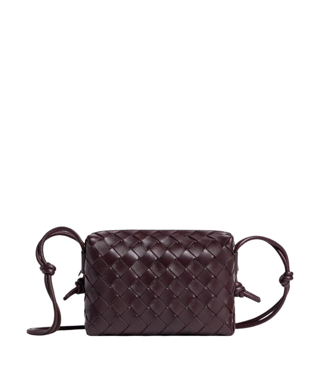 BOTTEGA VENETA Бордовая кожаная сумка через плечо, фото 1