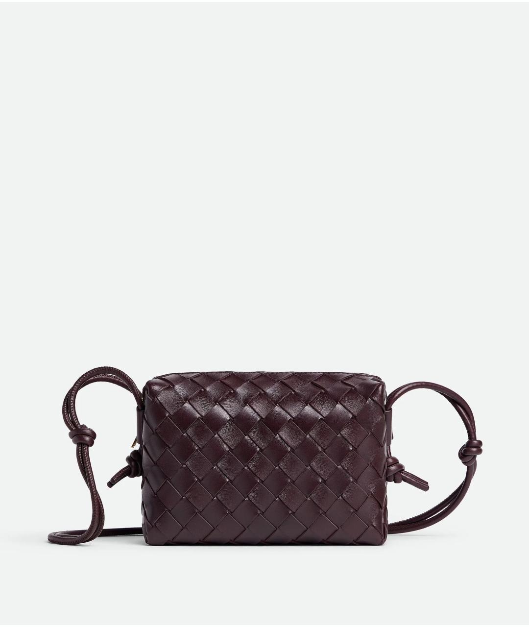 BOTTEGA VENETA Бордовая кожаная сумка через плечо, фото 4