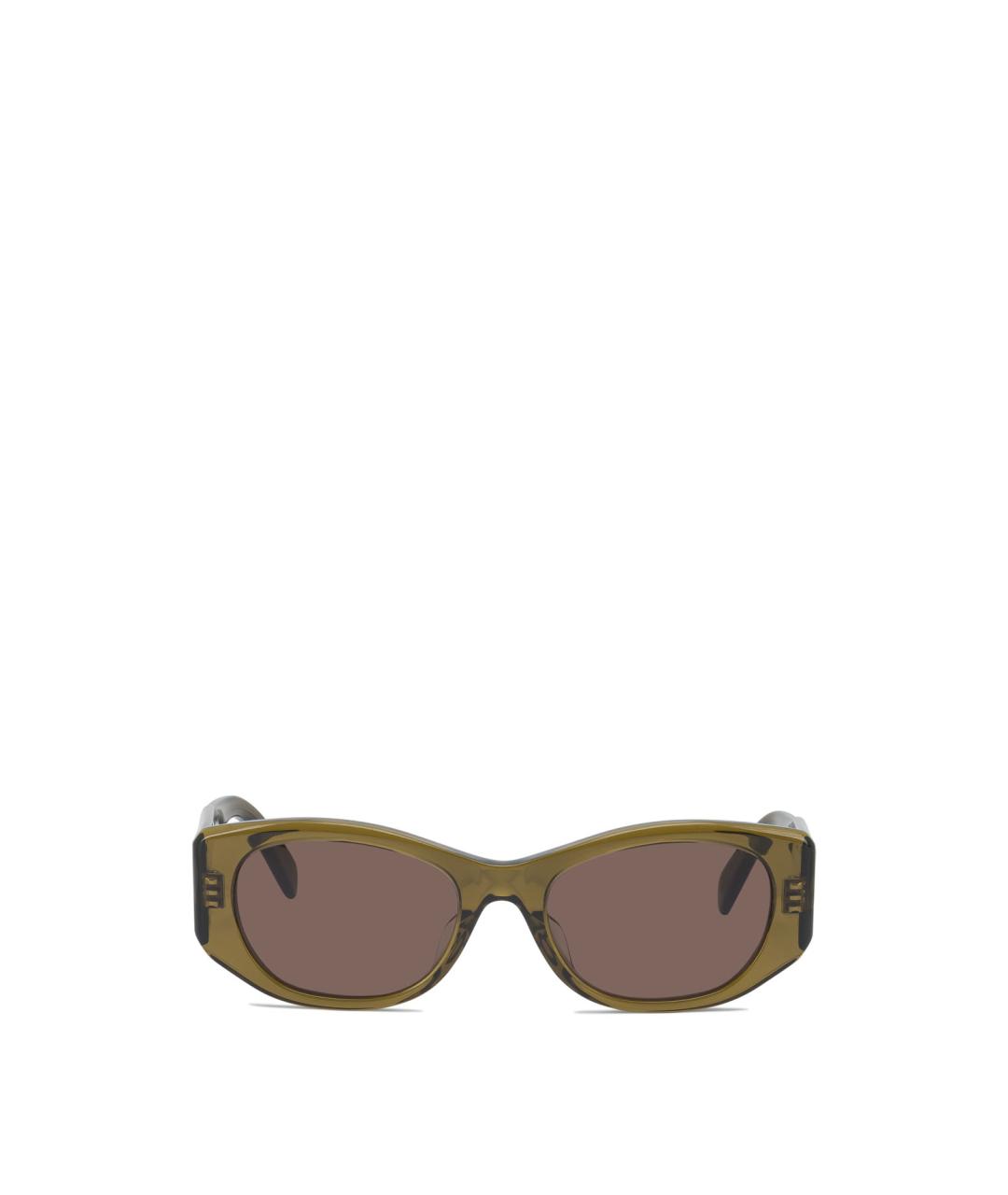CELINE Хаки пластиковые солнцезащитные очки, фото 1
