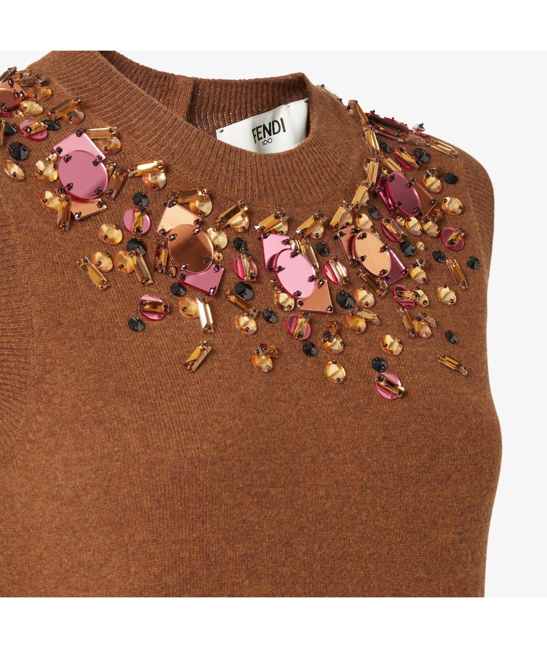 FENDI Коричневая шерстяная жилетка, фото 3