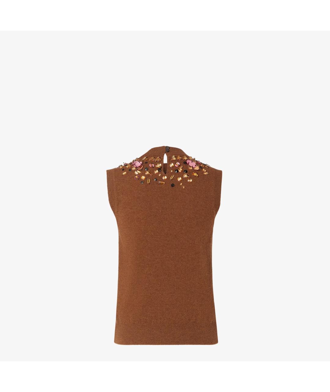 FENDI Коричневая шерстяная жилетка, фото 2