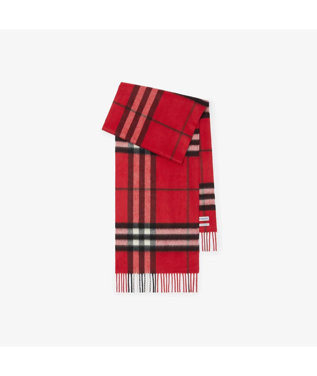 BURBERRY Красный кашемировый шарф, фото 2