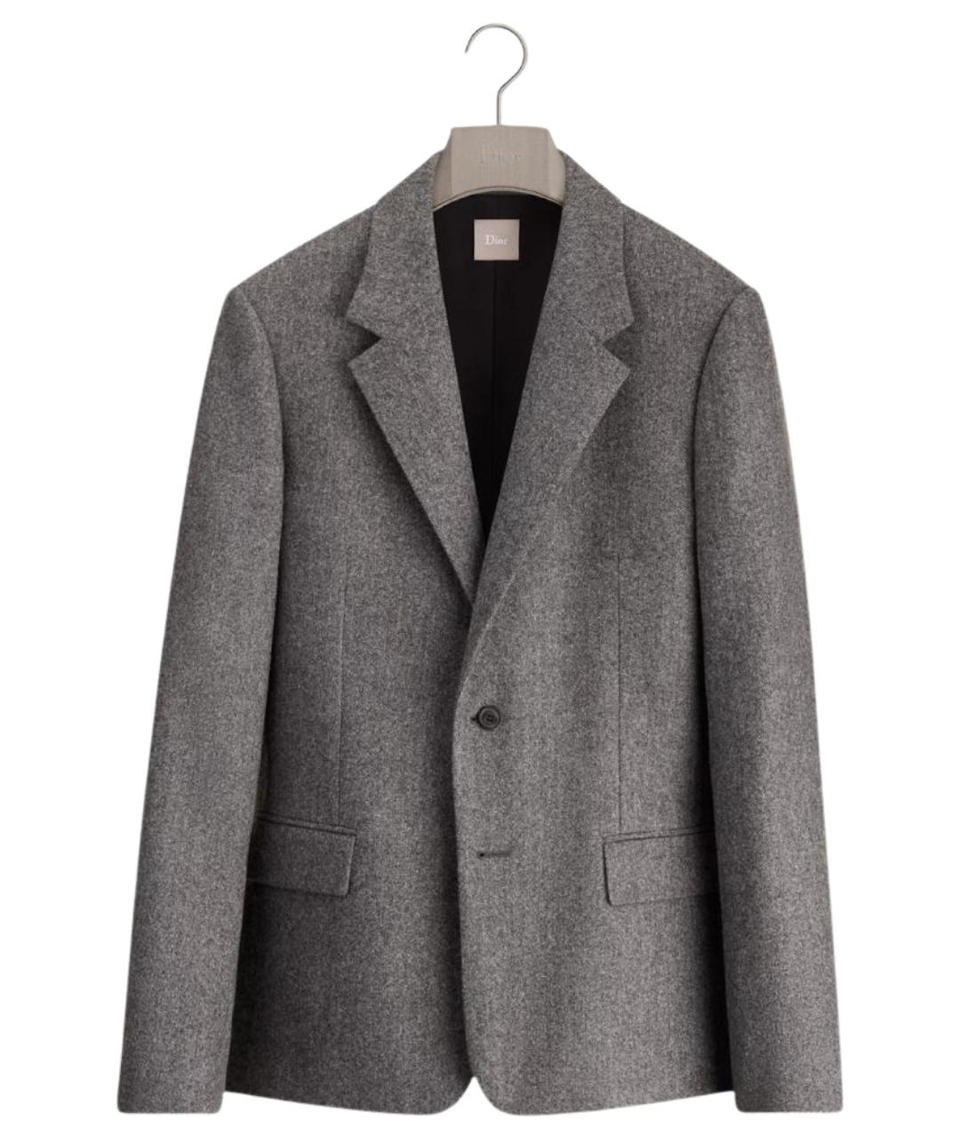 CHRISTIAN DIOR Серый шерстяной пиджак, фото 1