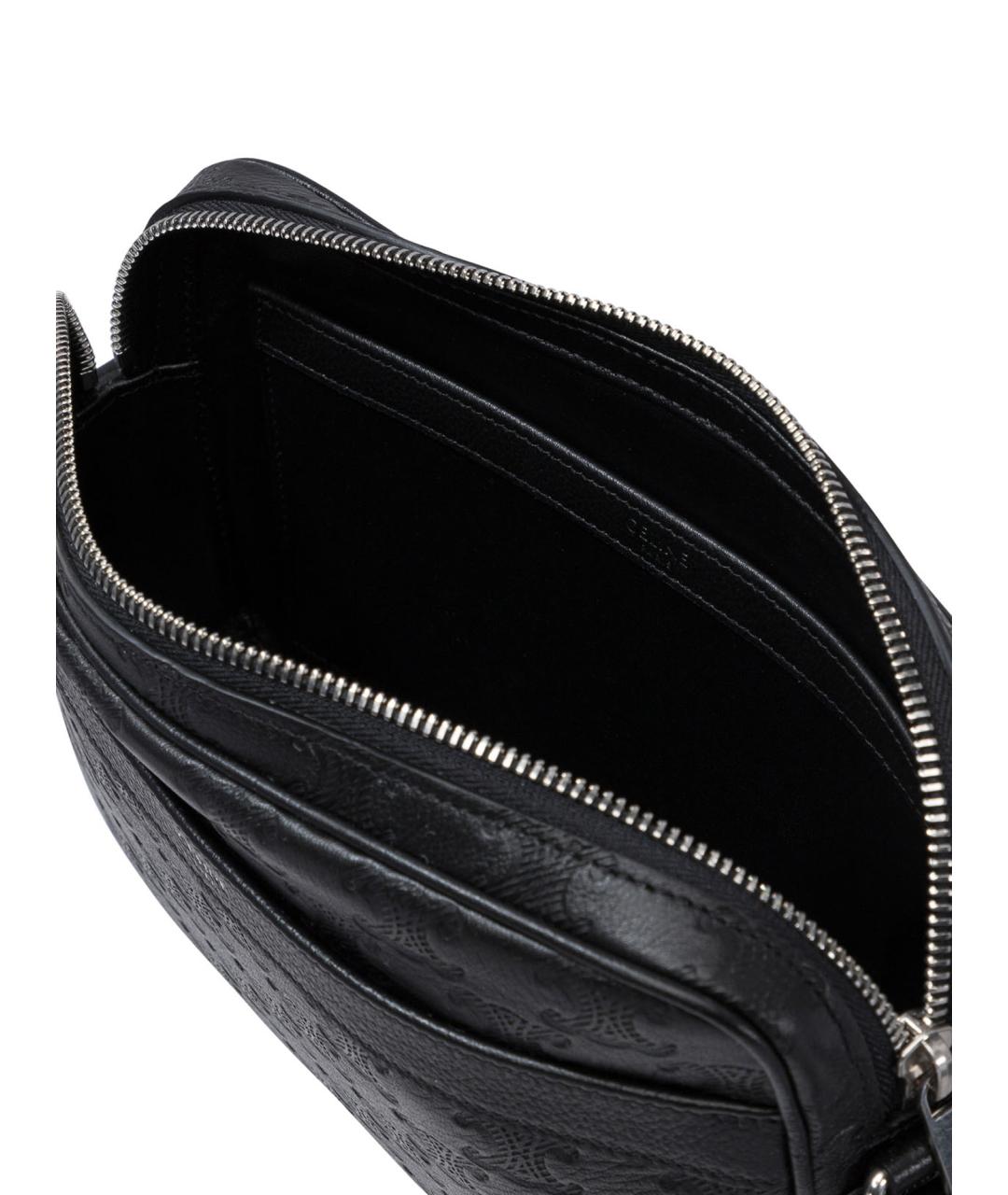 CELINE Черная кожаная сумка на плечо, фото 5