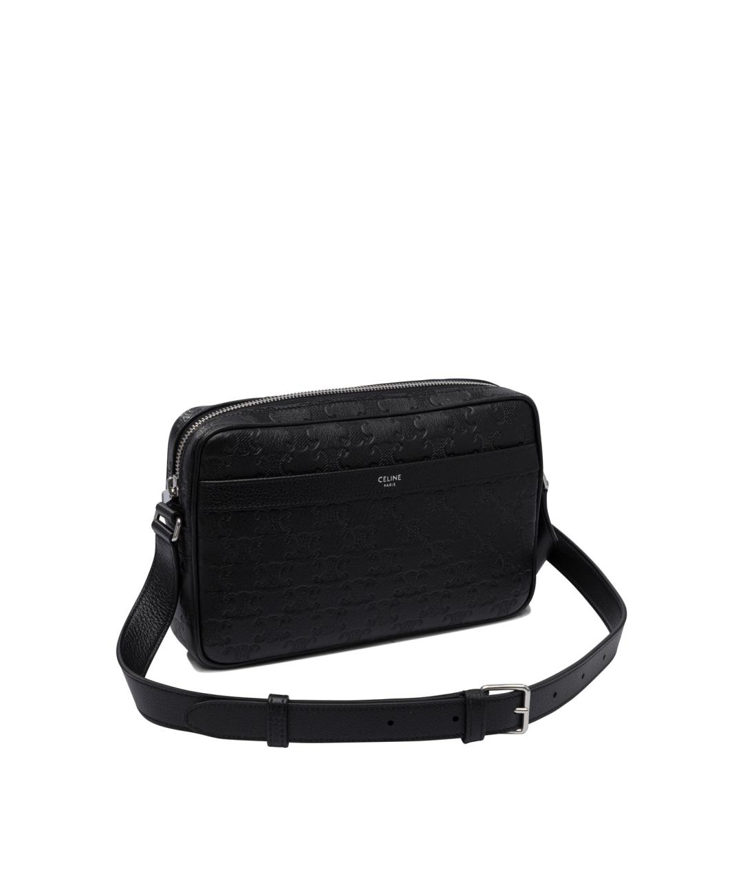 CELINE Черная кожаная сумка на плечо, фото 2