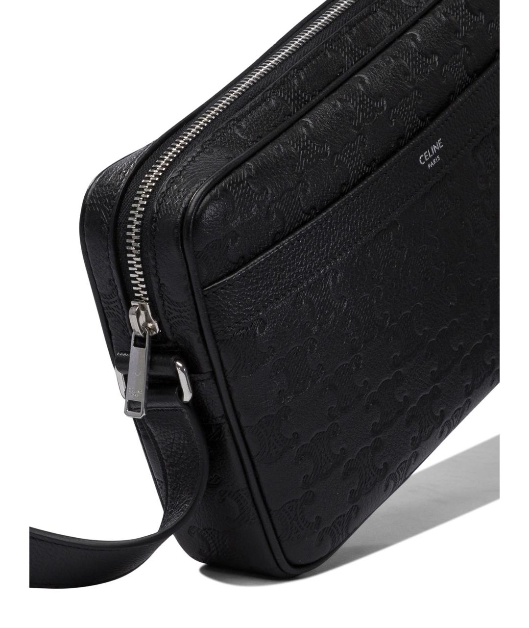 CELINE Черная кожаная сумка на плечо, фото 4