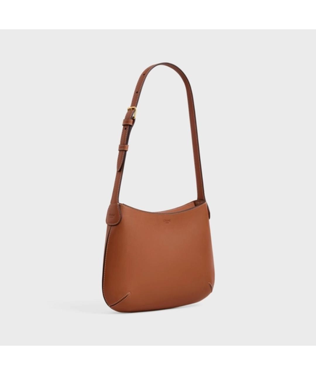 CELINE Коричневая кожаная сумка через плечо, фото 3