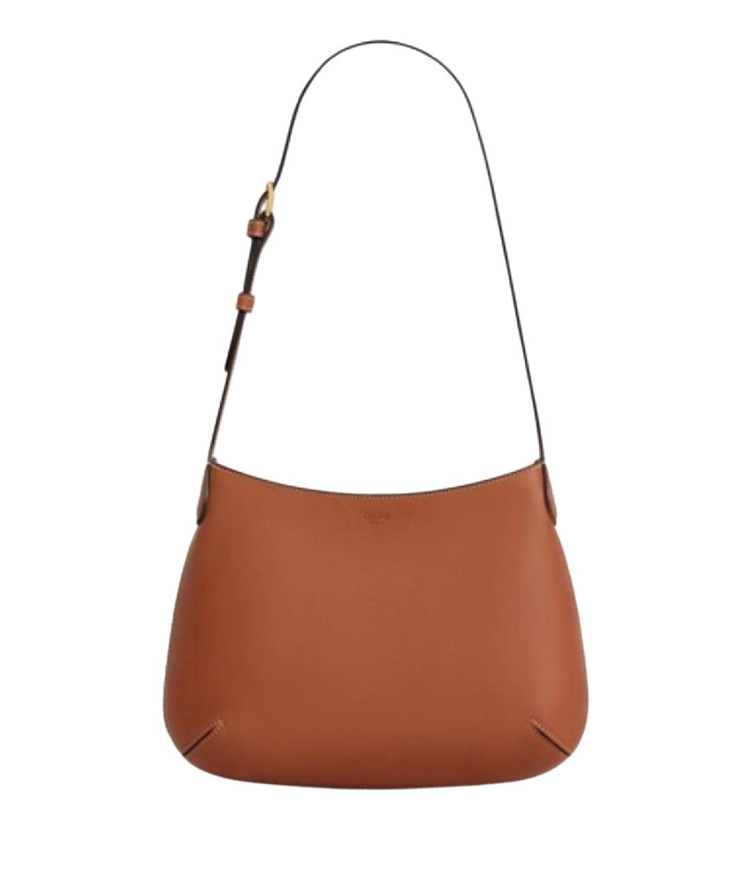 CELINE Коричневая кожаная сумка через плечо, фото 1