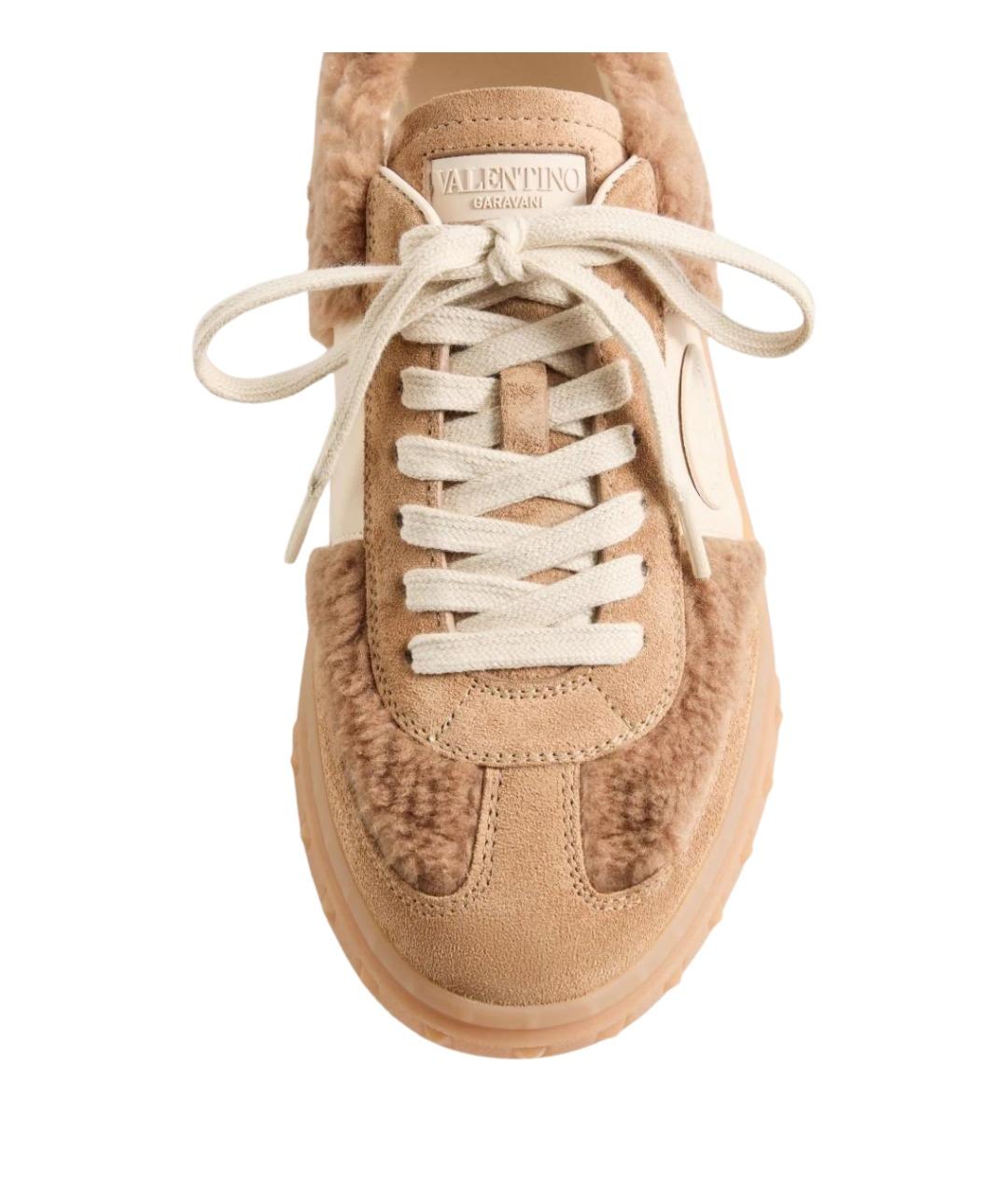 VALENTINO Бежевые текстильные кроссовки, фото 3