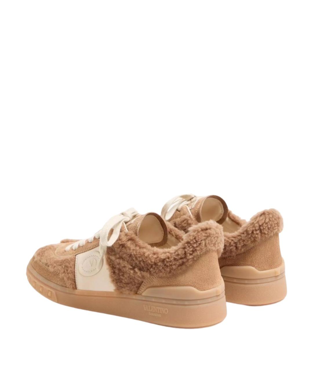 VALENTINO Бежевые текстильные кроссовки, фото 4