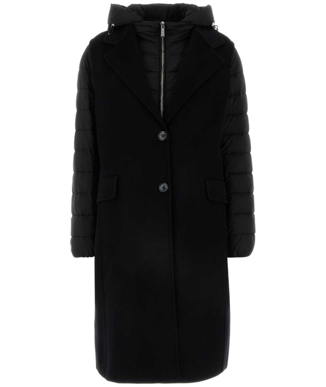 MOORER Черное шерстяное пальто, фото 1