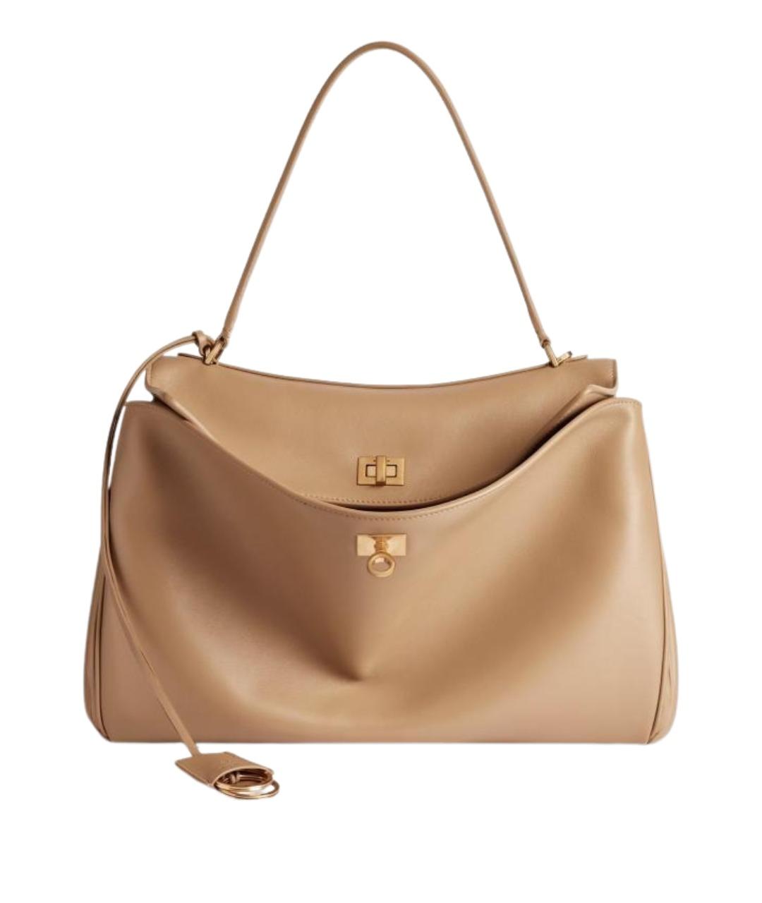 BALENCIAGA Бежевая кожаная сумка через плечо, фото 1