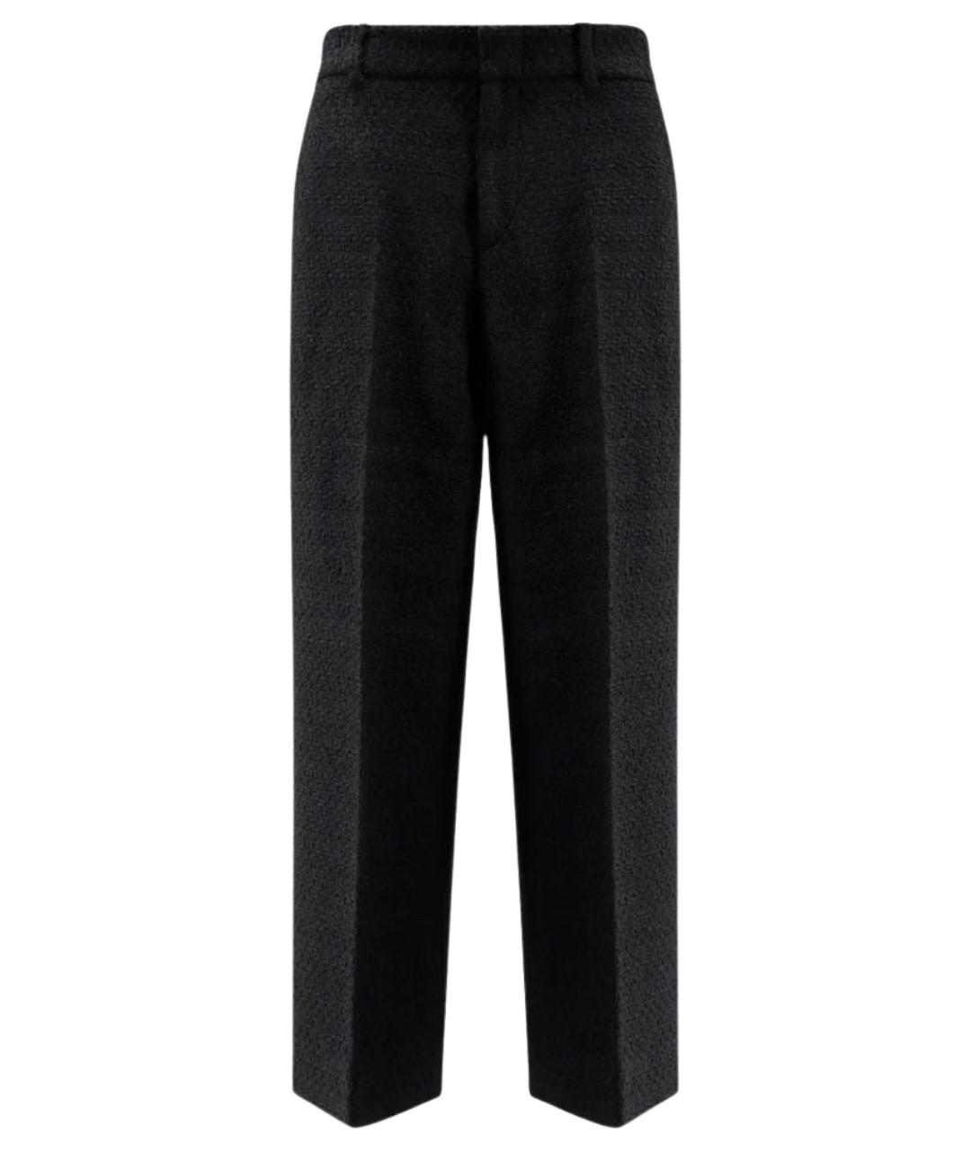 GUCCI Черные шерстяные прямые брюки, фото 1
