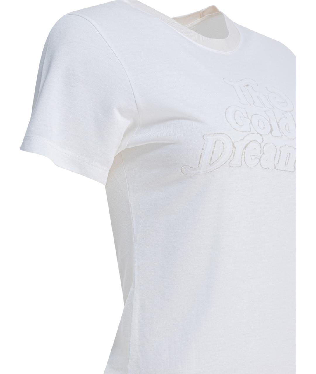 GOLDEN GOOSE DELUXE BRAND Белая вискозная футболка, фото 4