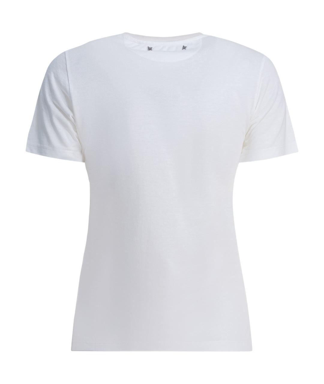 GOLDEN GOOSE DELUXE BRAND Белая вискозная футболка, фото 2