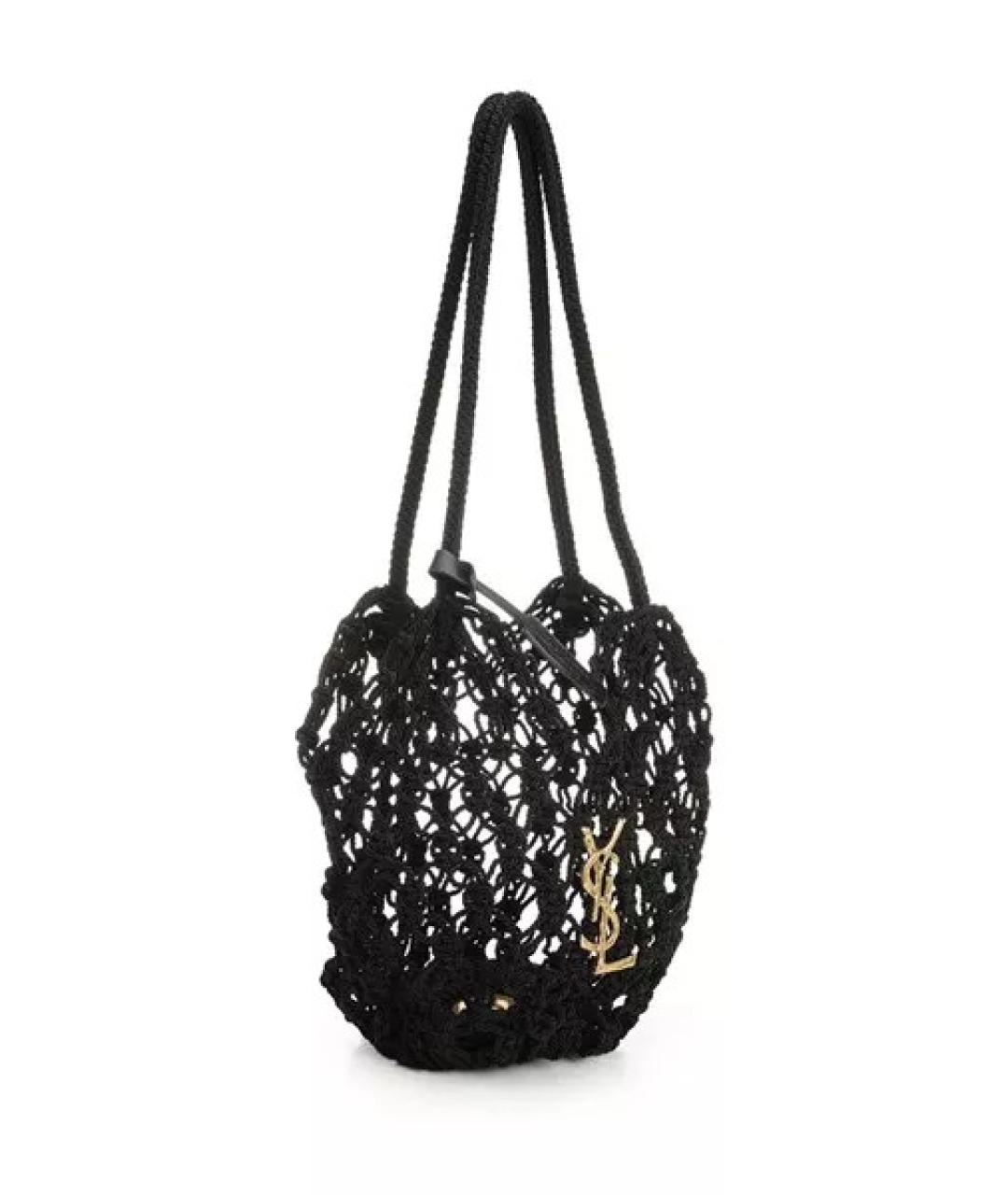 SAINT LAURENT Черная тканевая сумка через плечо, фото 4