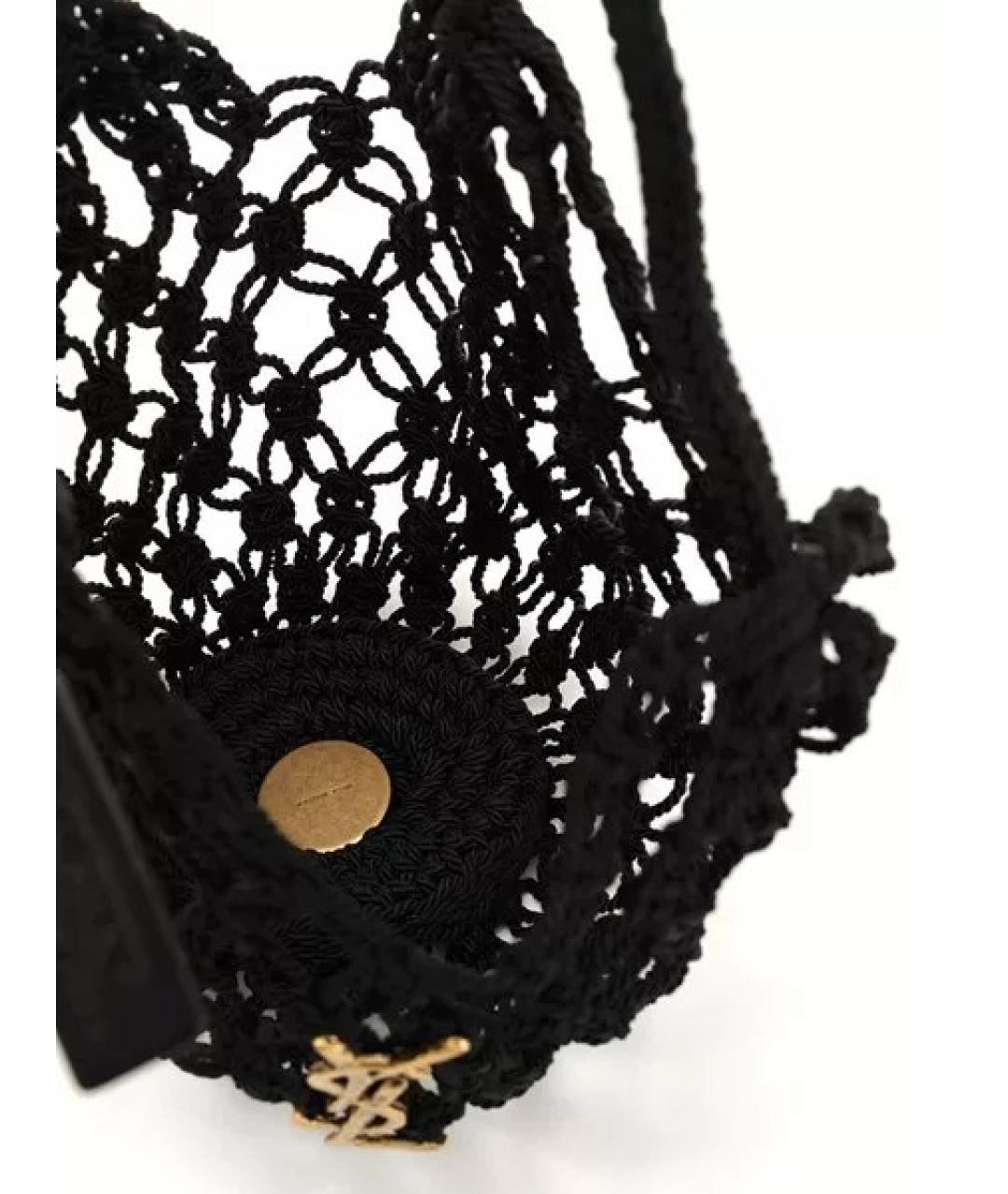 SAINT LAURENT Черная тканевая сумка через плечо, фото 3