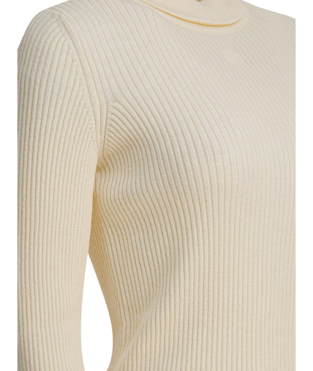 CELINE Белый шерстяной джемпер / свитер, фото 4