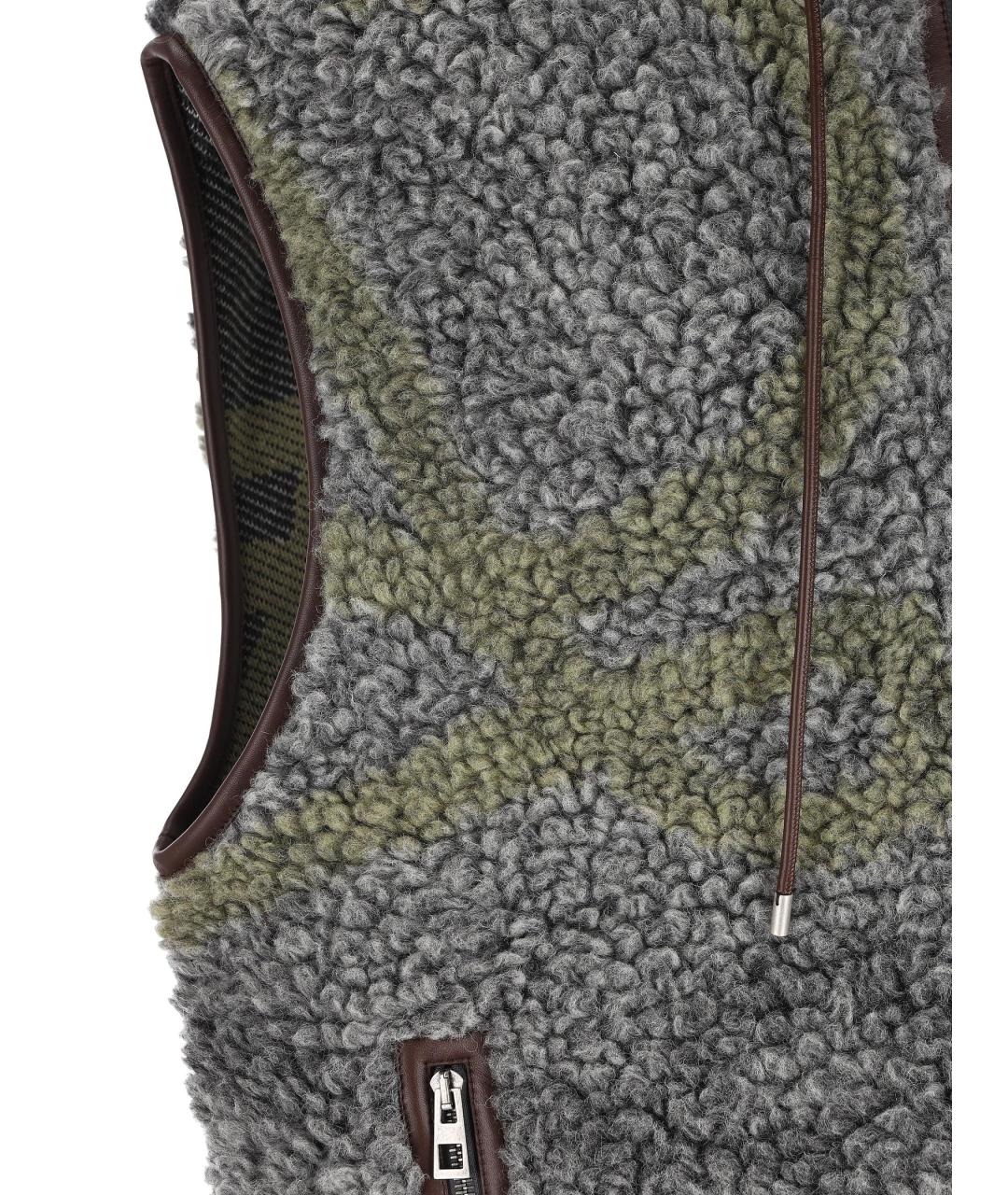 LOEWE Серый шерстяной жилет, фото 4